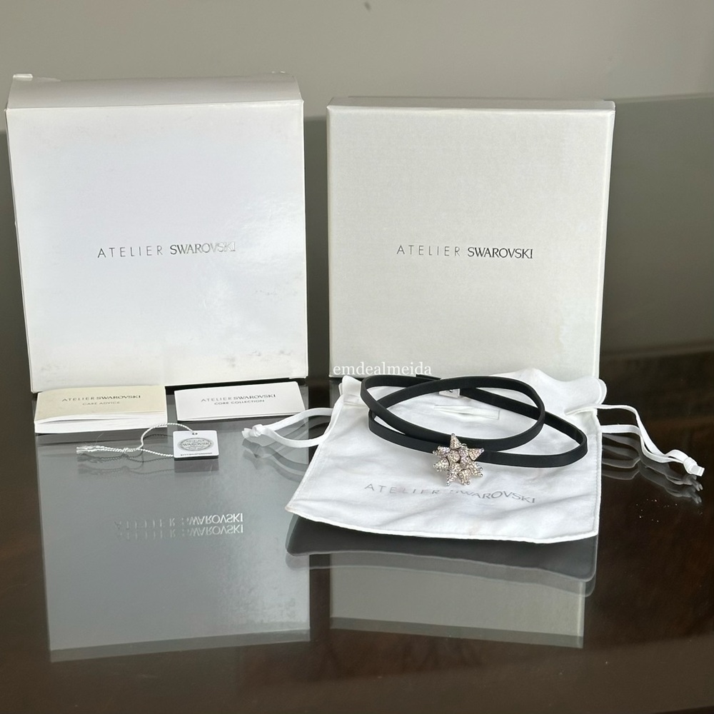 Atelier Swarovski Crystal Kalix Black Wrap Bracelet Choker Necklace 5298586